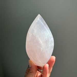 Heart Chakra Crystal Rose Quartz Flame Pink Rose Quartz Crystal Point Calming Crystal Flame  Love Crystal Gift Ideas Taurus Crystal A8