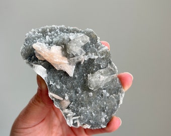 Black Chalcedony Apophyllite Crystal Zeolite Crystal Stilbite Zeolite Specimen Apophyllite Raw Zeolite India High Quality Crystals A25