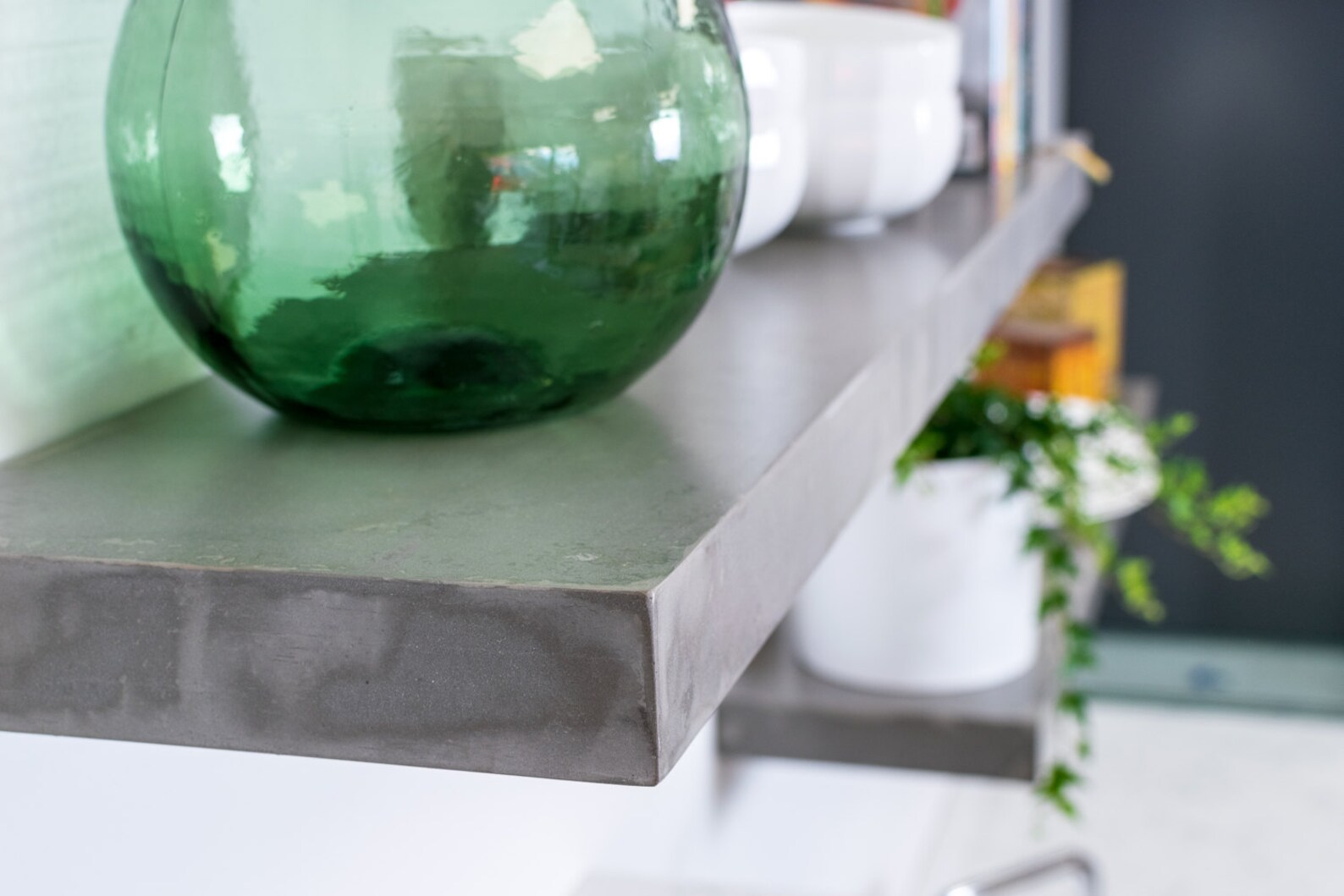 Polished concrete floating shelves Etsy