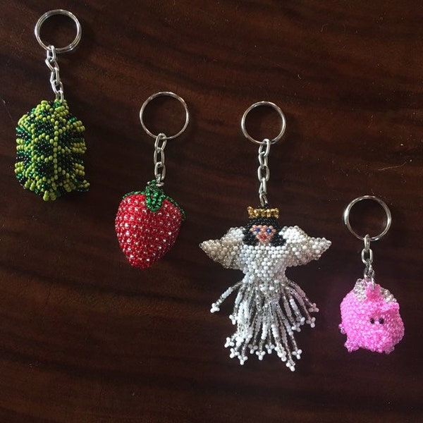 Keychains Hand Beaded Glass Beads by Mayan Beading Cooperative Beyond Fair Trade