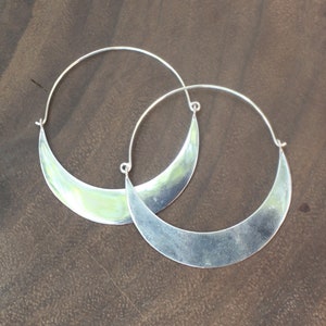 Halbmond Tribal Creolen Sterling Silber