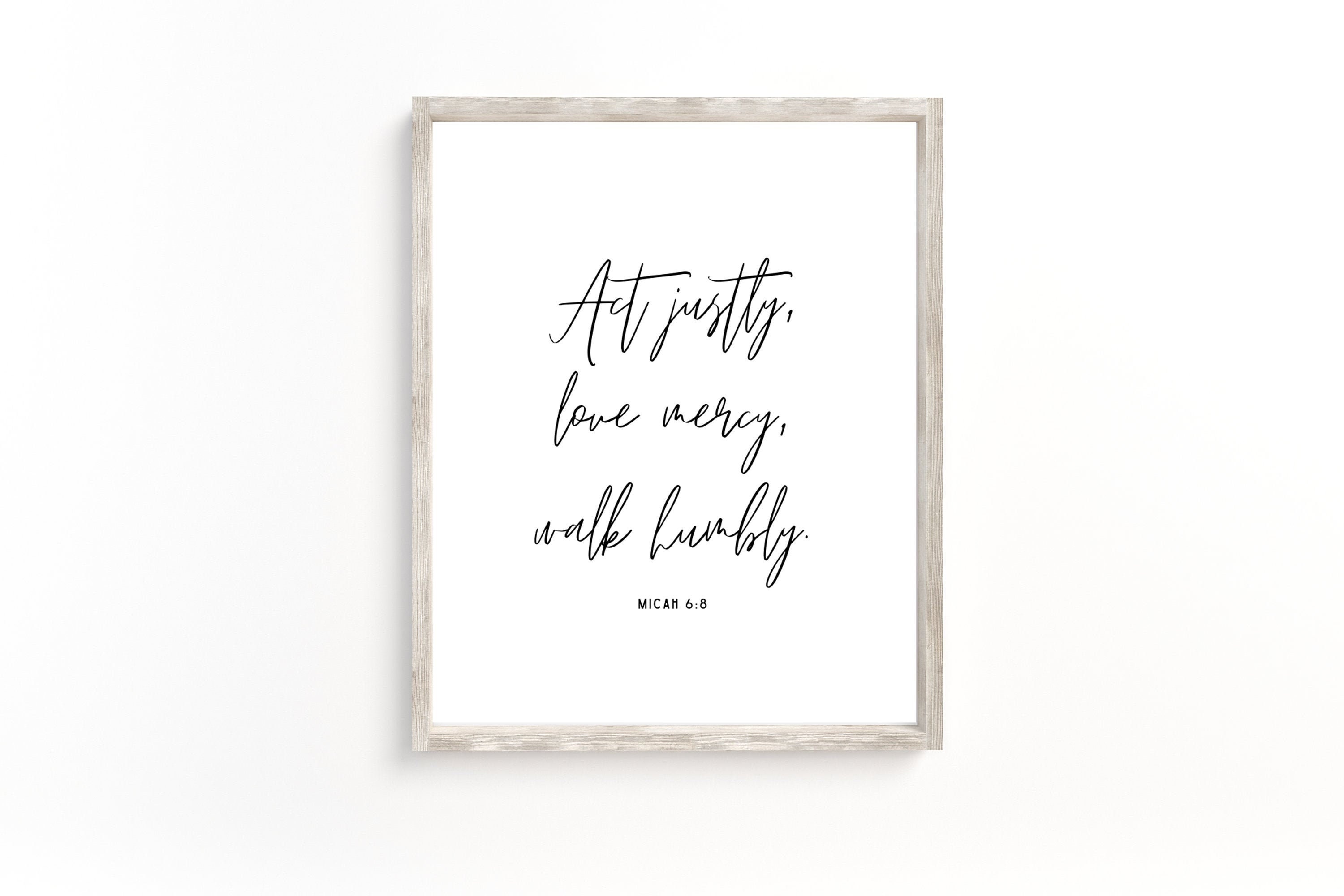 Micah 6:8 Printable Bible Verse Print Scripture Printable Wall Art Act ...