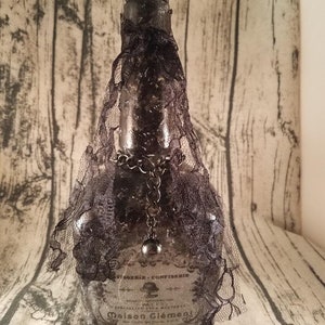 Decorated liquor bottle, Maker&#39;s Mark, shabby chic bottle, wine bottle decor, lighted bottle decor, french style