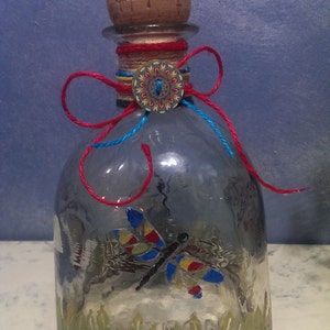 Decorated Patron bottle, painted/embellished image 5