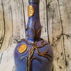 Decorated Grand Marnier bottle, starry night