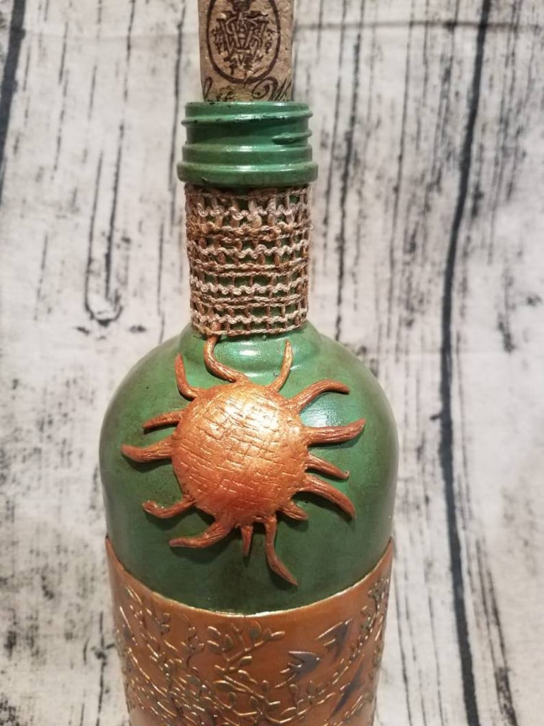 Decorated Absolut Bottle Clay Wine Bottle Decorations Clay Etsy