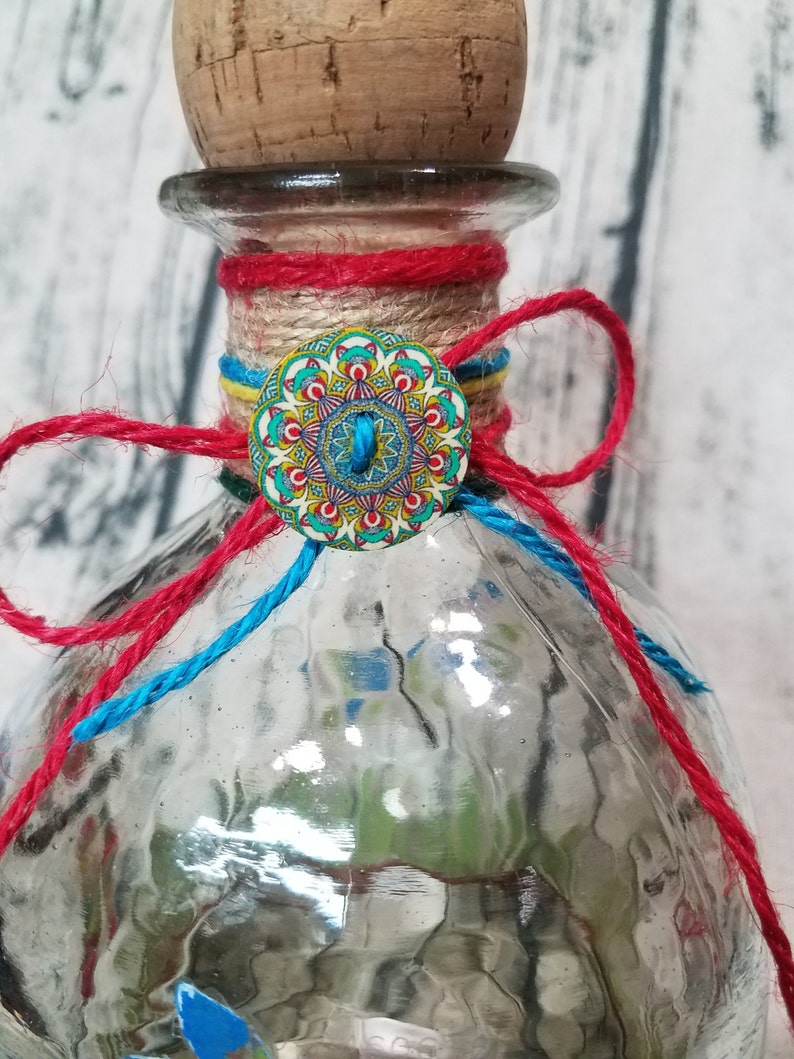 Decorated Patron bottle, painted/embellished image 2