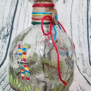 Decorated Patron bottle, painted/embellished image 3