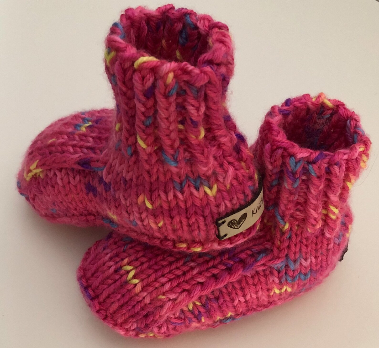 Hand Knit Kids Slippers / Bed Socks Etsy
