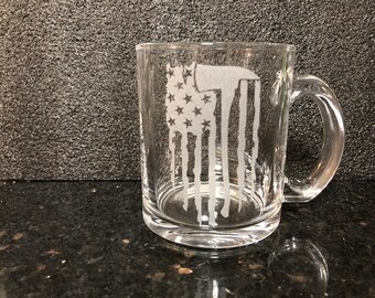 Firefighter Distressed flag 12oz coffee cup
