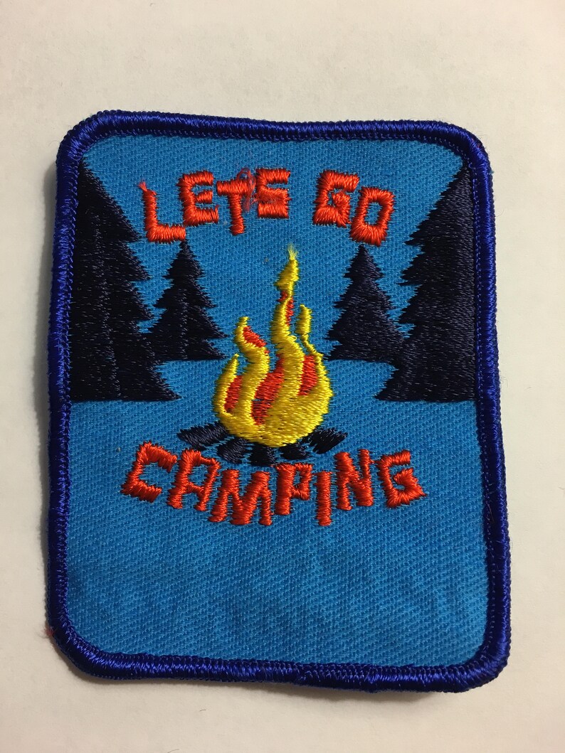 LET'S GO CAMPING Campfire Patch Vintage Novelty Item Etsy