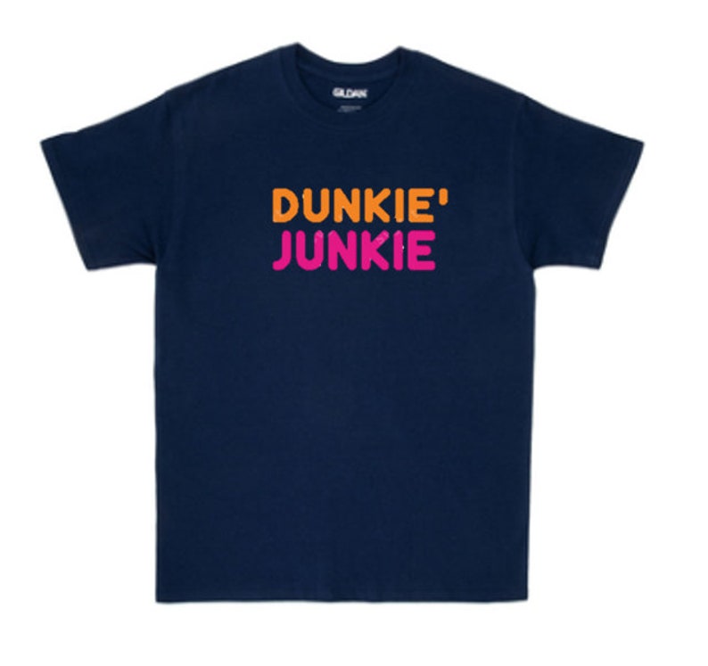 Funny Dunkie Junkie Coffee T-Shirt For Women - Casual Short Sleeve Tee, Letter Print