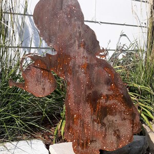 Metal Garden Girl, Garden Girl Silhouette, Yard Art, Watering Garden Girl