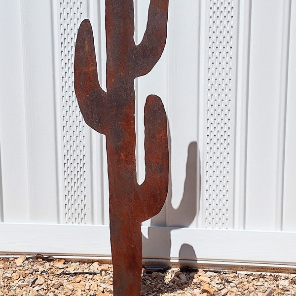 Metal Cactus Yard Art Etsy