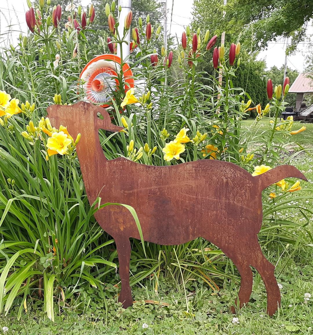 Rusty Goat, Rusty Lawn Art, Metal Art, Metal Silhouettes, Metal Lawn
