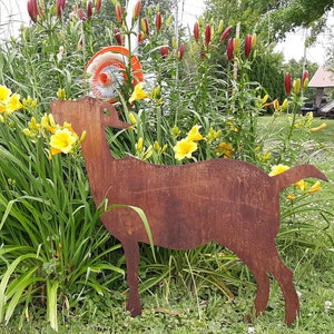 Rusty Goat, Rusty Lawn Art, Metal Art, Metal Silhouettes, Metal Lawn Art, Farm Animal Yard Art