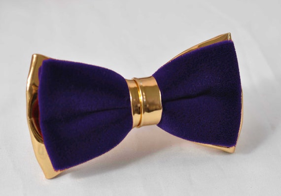 purple and gold bowtie