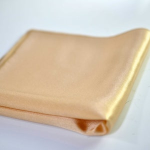 Men Men&#39;s 100% Silk Champagne Gold Handmade Pocket Square for Wedding Formal Hanky Handkerchief