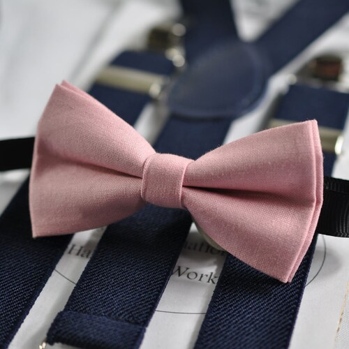 Blush Pink Bow Tie & Suspenders PERFECT for Ring Bearer or Etsy