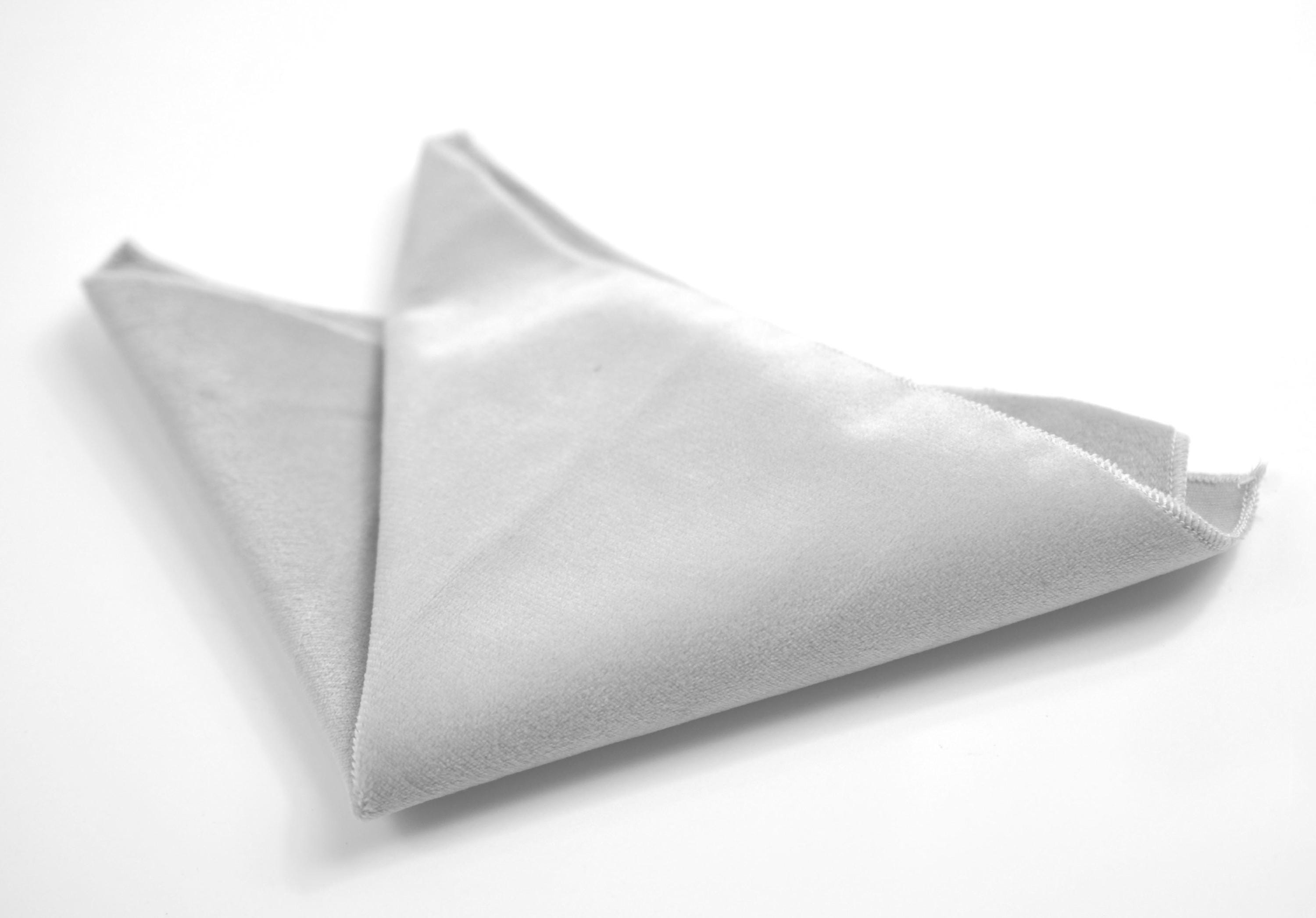 Silver Grey Gray Velvet Pocket Square Hanky Handkerchief Wedding for Men / Youth / Boys Kids / Baby Infant Toddler