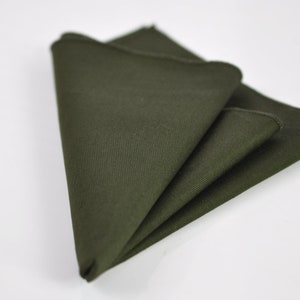 Olive Green Army Green Cotton Pocket Square Wedding Formal Hanky Handkerchief for Men / Youth / Boy Kids / Baby Infant Toddler