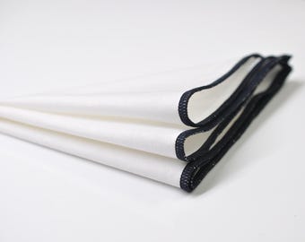 Fazzoletto da taschino in cotone blu navy scuro e bianco per uomo/ragazzo/bambino/neonato/bambino piccolo