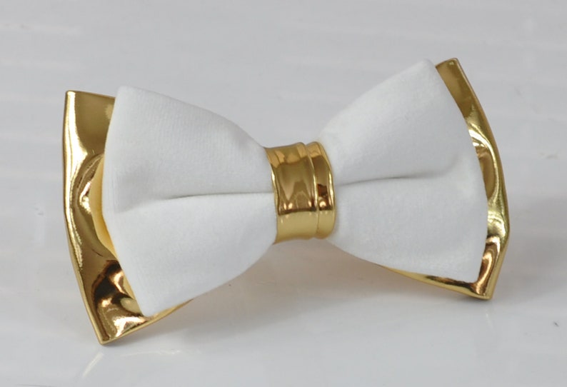 White Velvet /& Gold Faux Leather Bow tie Black Elastic suspenders braces Men Adult Youth Teenage Boy Kids Baby infant toddler