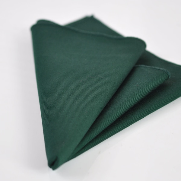 Dark Emerald Green Bottle Green Cotton Pocket Square Wedding Formal Hanky Handkerchief for Men / Youth / Boy Kids / Baby Infant Toddler