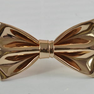 Gold Golden Shining Faux Leather PVC Bow Tie Bowties Wedding Party for Men / Youth Teenage / Boy Kids / Baby Infant