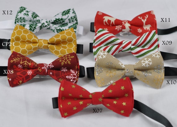 Men Women 100/% Cotton Xmas Christmas Leaf Paint  Bow Tie Bowtie Party Wedding