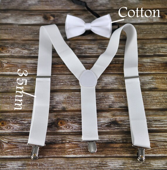 Solid White Suspenders