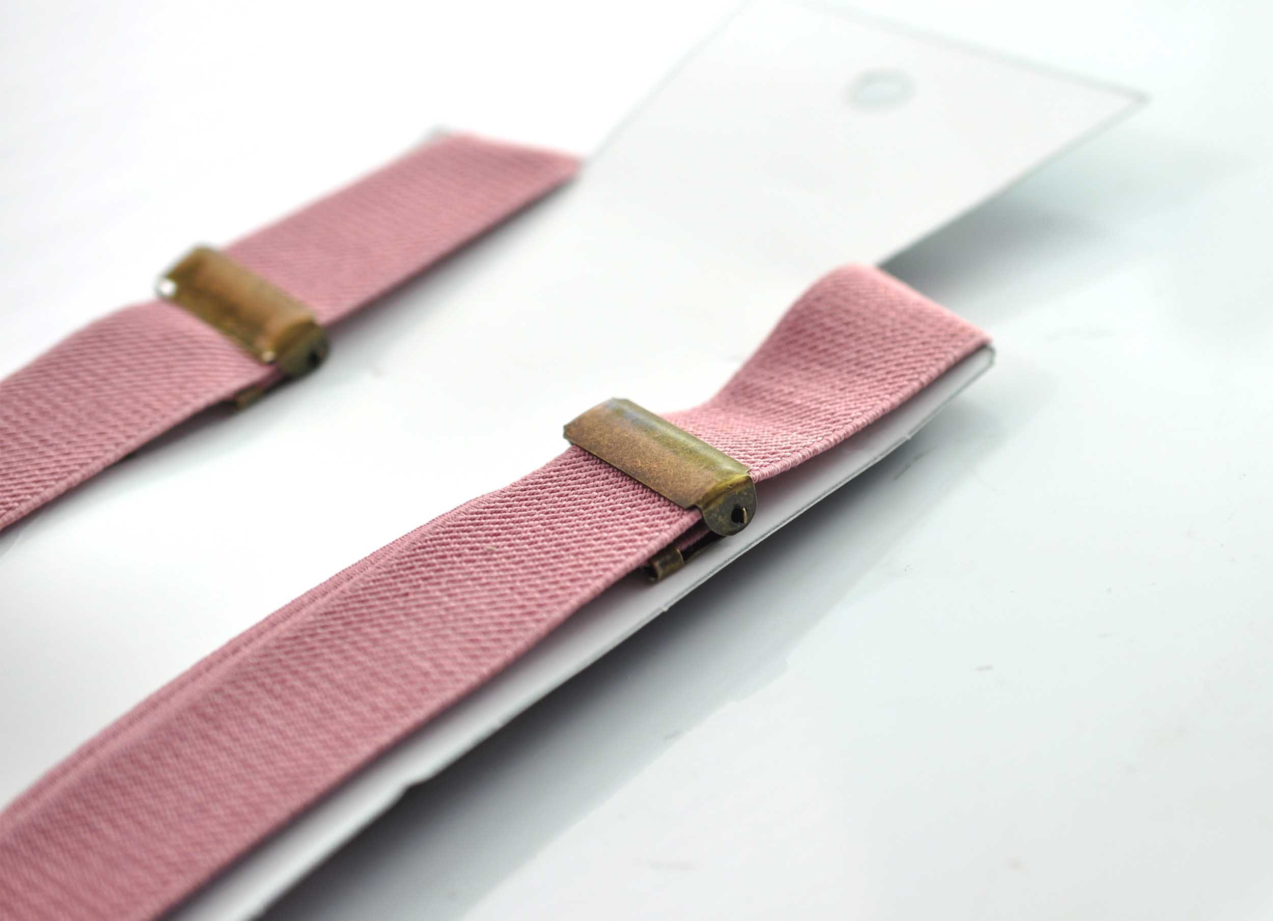 Noeud Papillon Velours Rose Poussiéreux + Bretelles élastiques Gris Clair - Fait Main En Australie - Neuf
