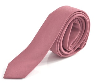 Hombres Mujeres Unisex Dusty Rose Pink Algodón Flaco 100% Algodón Corbata Corbata para Boda Fiesta Prom