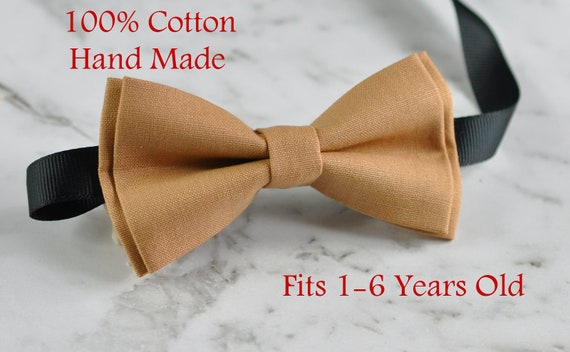 Men Women 100/% Cotton Matte Lion Camel Pale Brown Bow Tie Bowtie Wedding Party