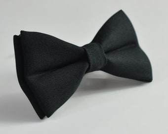 Black Pretied Cotton Bow Tie Bowtie For Men Adult / Youth Teenage / Boy Kids / Infant Toddler Baby