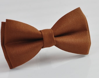 Tan Brown Pretied Cotton Bow tie Bowtie for Men Adult / Youth Teenage / Boy Kids / Toddler Baby Infant