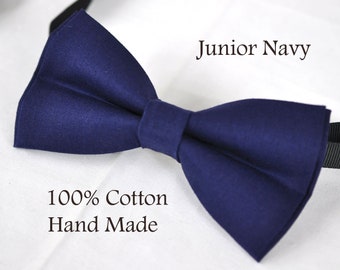 100% Cotton NAVY Blue  Pretied Bow Tie Bowtie Party Wedding For Men Adult , Teenage Boy , Toddler Baby infant 4 Sizes