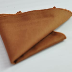 Tan Brown Cotton Pocket Square Wedding Formal Hanky Handkerchief for Men / Youth / Boy Kids / Baby Infant Toddler