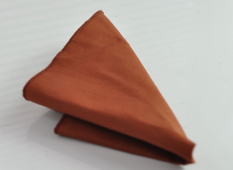 Rusty Rust Red Brown COTTON Bow tie Bowtie matched pocket Square Hanky Handkerchief Wedding for Men / Youth / Boys Kids / Baby Infant Pocket Square Only
