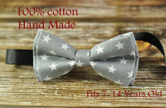 Boy Teenage 100/% Cotton Navy Blue Grey Bow Tie Bowtie Wedding 7-14 Years Old