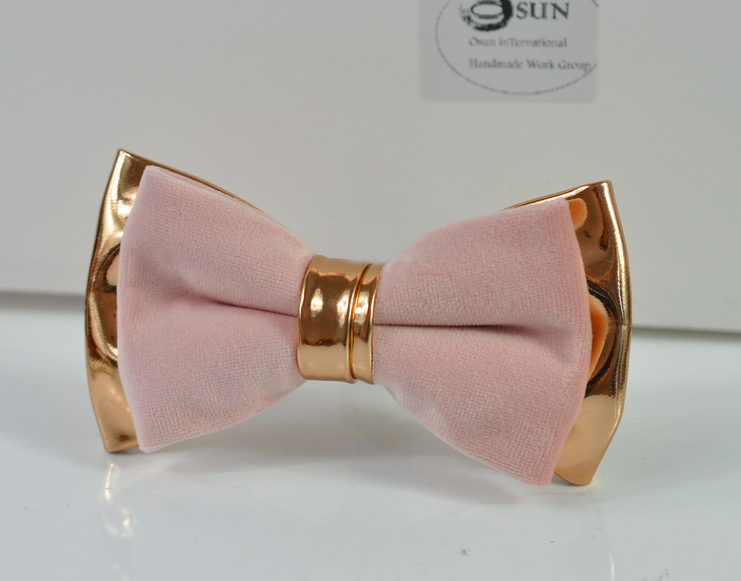 rose pink bow tie and suspenders