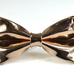 Gold Golden Shining Faux Leather PVC Bow Tie Bowties Wedding Party for Men / Youth Teenage / Boy Kids / Baby Infant