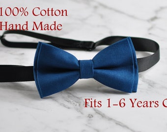 Boy Kids Baby 100% Cotton Craft Petrol Blue Green Bow Tie Bowtie Wedding Party 1-6 Years Old