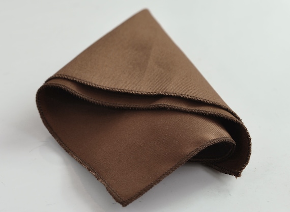 Carré De Poche Gaufré Marron Miel - Mouchoir De Poche 25x25cm En Tissu Micro-carreaux, Collection Heritage