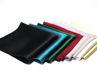 Men Men's Wedding Pocket Square White Gold Teal Green Pink 100% Silk Handmade for Formal Hanky Handkerchief