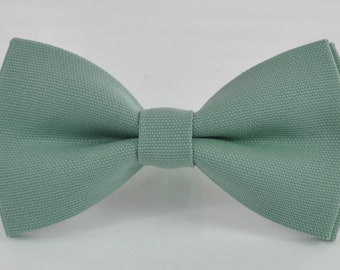 Sage Green Cotton Pre tied Bow Tie Bowtie for Men Adult / Youth Teenage / Boy Kids / Baby Infant Toddler Wedding Prom