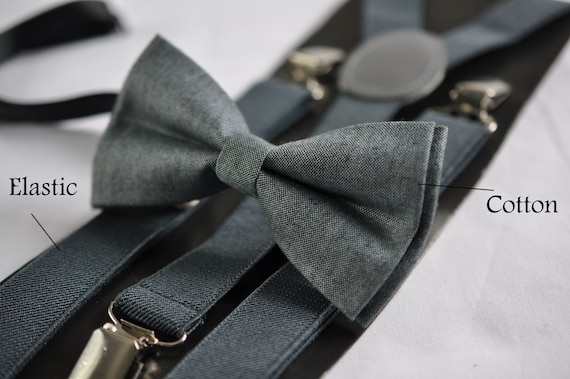 Boy Teenage 100/% Cotton Mottled Gray Grey Bow Tie Bowtie Wedding 7-14 Years Old