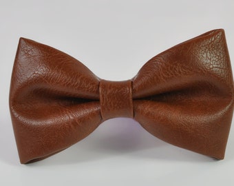 Toffee Brown Faux Leather Pretied Bow Tie Bowties for Men Adult / Youth Teenage / Toddler Boy / Baby Infant Toddler Wedding Prom