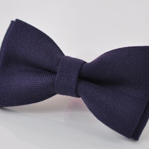 Dark Purple Plum Grape Purple Pretied Cotton Handmade Bow tie Bowtie for Men Adult / Youth Teenage / Boy Kids / Toddler Baby Infant