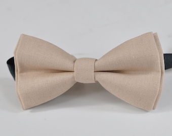 Light Begie Sand Pale Brown Cotton Bow Tie Bowtie Pocket Squares for Men Adult / Youth Teenage / Boy Kids / Baby Infant Toddler